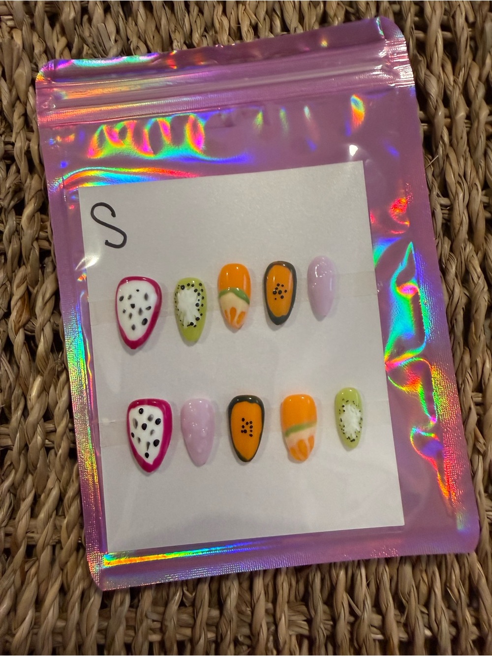 💕  Pink Fruit Nail Set  - Assorted Summer Colors